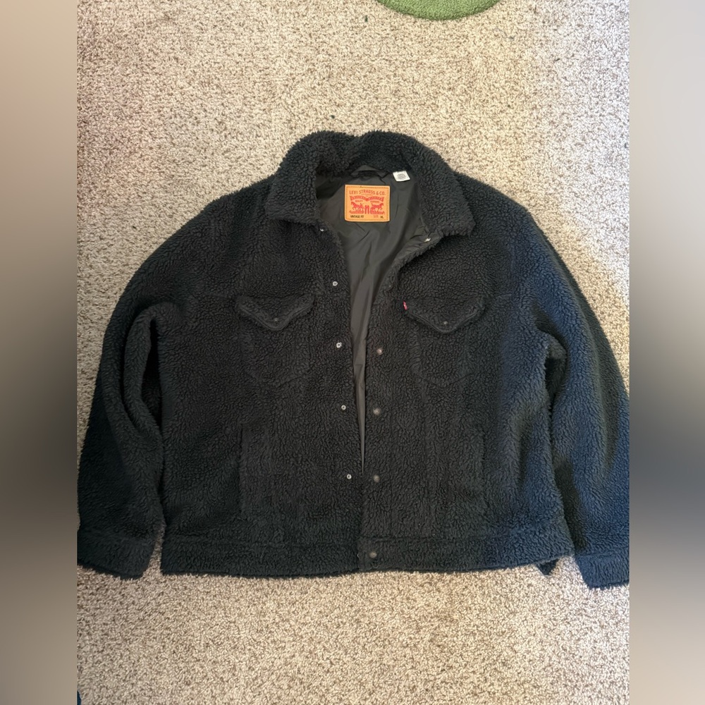 Cozy Vintage Relaxed Fit Sherpa Trucker Jacket -men’s